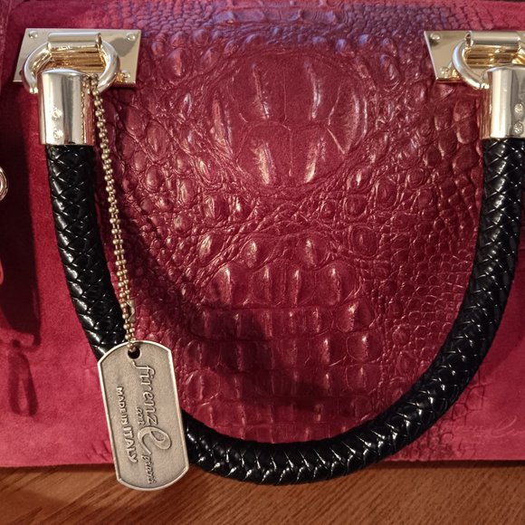 Red Italian Tote Bag by Firenze Artegiani | Size OS - Picture 3 of 5